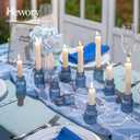 Hewory Glass Candlestick Candle Holder: 10PCS Blue Glass Taper Candle Holders for Table Centerpiece, Vintage Tapered Candlestick Holders for Christmas Centerpiece Wedding Party Holiday Home Decor