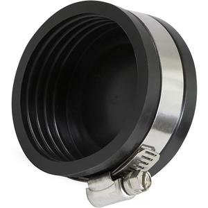 Supply Giant 39334 Flexible PVC Pipe Cap with Stainless Steel Clamp, 1.9" Inner Diameter for 1-1/2" Nominal Pipe, Black