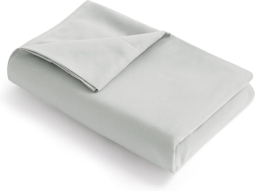 FLXXIE Twin Flat Sheet - Brushed Microfiber Flat Sheet Only - Soft and Fade, Wrinkle-Free, Stain Resistance Flat Bed Sheet - Hotel Quality Top Sheet - (Twin, Light Grey)