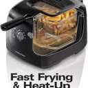 Hamilton Beach Cool Touch Electric Deep Fryer with Basket and Lid, 2 Liters / 8 Cups Oil Capacity, Adjustable Temperature, 1500 Watts for Fast Heat-up, viewing Window Easy to Clean, Black (35021)