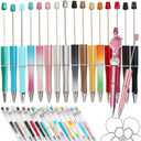 Beadable Writing Pens for Crafting 16-Color DIY Customizable Pen Set for School, Office & Creative Gifts | Smooth Writing, Stainless Steel Shaft, Interchangeable Ink Refills