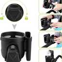Accmor Stroller Cup Holder with Phone Holder, Bike Cup Holder, Universal Cup Holder for Uppababy Nuna Doona Strollers, 2-in-1 Cup Phone Holder for Stroller, Bike, Wheelchair, Walker, Scooter (All Black-2pc)