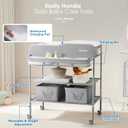 Sweeby Portable Baby Changing Table, Foldable Changing Table Dresser Changing Station for Infant, Waterproof Pad Topper, Mobile Nursery Organizer for Newborn Essentials,Light Grey, Classic