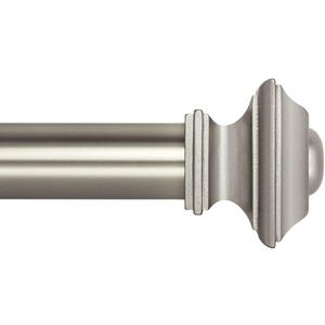 Ivilon Drapery Treatment Window Curtain Rod - Square Design 1 1/8 Rod. 72 to 144 Inch. Satin Nickel