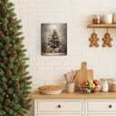 FGFK Vintage Christmas Tree Wall Art Decor Framed, Christmas Home Decor, Holiday Winter Xmas Tree with Presents Canvas Prints Poster Wall Decorations for Home Bedroom Party, 8x10 Inch (Color-05)