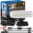 Upgrade LED Boat Lights with On/Off Switch, Super Bright Solid Waterproof Spotlight with Clip on Mount, Dual Power White T-Top 12V Marine Light Bar Spreader for Boat Dock Decking Truck Night Fishing
