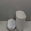 ELPHECO Bathroom Motion Sensor Trash can 2 Gallon Automatic Garbage Can, Slim Plastic Smart Trash Can with Lid, Commercial Intelligent Trash Bin for Bedroom, Bathroom, Office, White with Grey Trim