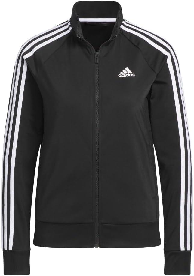 adidas Women's Essentials Warm-Up Slim 3-Stripes Track Jacket (Black) S