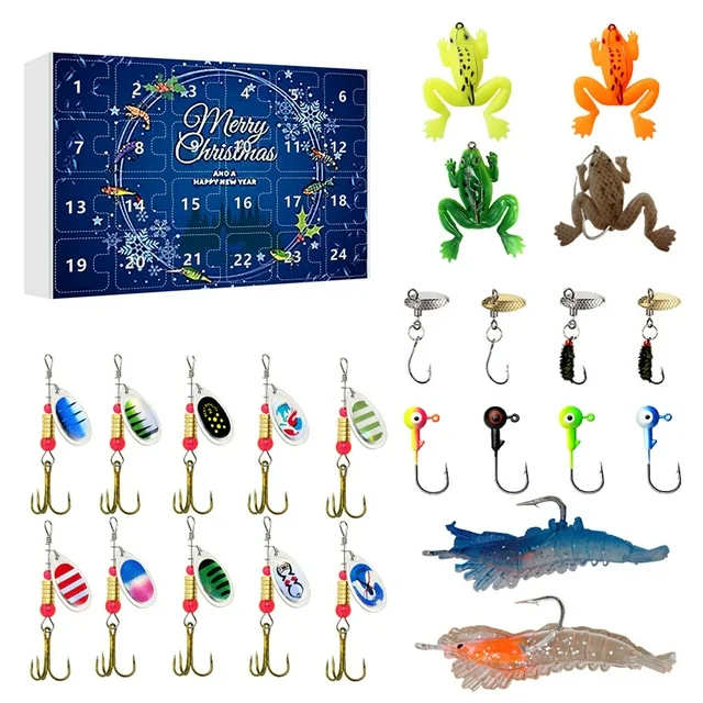 Simulated Fish Bait Set in Various Designs Christmas Fishing Lure Kit Multiple Hooks Included Enhance Your Fishing Experience Ideal for Anglers