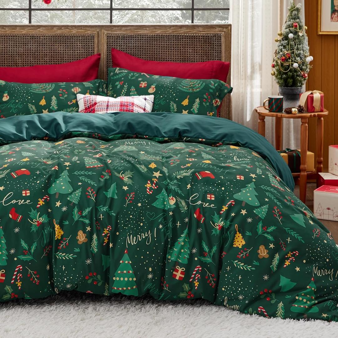 Bedsure Christmas Duvet Cover Twin - Holiday Kid's Bedding Collection with a Festive Pattern, Includes 1 Duvet Cover and 1 Pillow Sham (Twin, Gift Design) (Twin (68" x 90"), 06 - Christmas Gift (No Comforter))