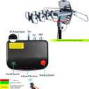 PBD Amplified Outdoor TV Antenna with 360 Motorized Rotation, UHF/VHF Long-Range Reception, Remote Control, Mounting Pole & 40FT RG6 Cable, Dual TV Outputs, Supports 4K/1080P Smart & Older TVs