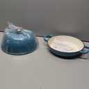 Enamelled Cast Iron Dutch Oven Pot  Dutch Oven For Sourdough Bread Baking  Cast Iron Bread Pot  Blue, 6 Quarts, 22cm  by Nuovva