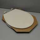 Bemis 500EC Durable Wood Toilet Seat with Easy Clean Hinges, Made in USA, Round, Bone