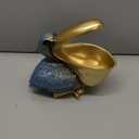 Pelican Key Holder Statues,Fun Animal Hippo Candy Dish,Candy Dish for Office Desk Unique,Modern Key Holder for Pelican Figurine,Suitability Desk candy bowl and Entry Table Decor Items(Gold1) (Golden Blue)
