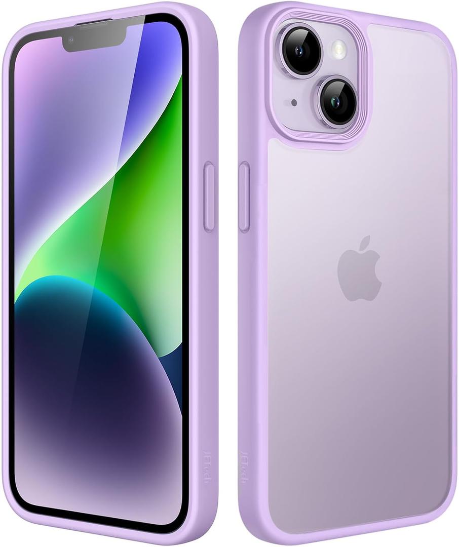 JETech Matte Case for iPhone 14 6.1-Inch, Shockproof Military Grade Drop Protection, Frosted Translucent Back Phone Cover, Anti-Fingerprint (Light Purple)