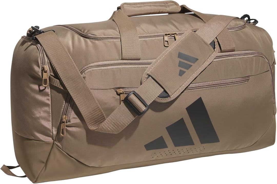 adidas Defender 5 Duffel Bag for Sports, Gym and Travel, Khaki Six/Black, OSFA, Medium