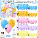 Daidle Blue Dog Birthday Party Decorations for Girls & Boys - Cartoon Theme Balloon Arch Kit with Backdrop, Fringe Curtains & Bone Foil Balloons - Easy Setup Party Supplies for 1st 2nd 3rd Bday