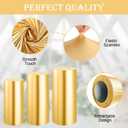 SaitiMade Set of 3 - Gold Cylinder Pedestal Stand Covers, Flexible Cylinder Stand Covers for Party, Wedding or Birthday Event Decor - Only Contains Cylinder Covers