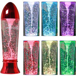 YAKii 10.5" Tornado Lamp LED Color Changing,Tornado Maker Science Toy, Battery/USB Cable Operated,Christmas Day Decoration Red