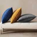 MIULEE Pack of 2 Navy Blue Decorative Velvet Throw Pillow Cover Soft Pillowcase Solid Square Cushion Case for Sofa Bedroom Car 20x20 Inch 50x50 cm