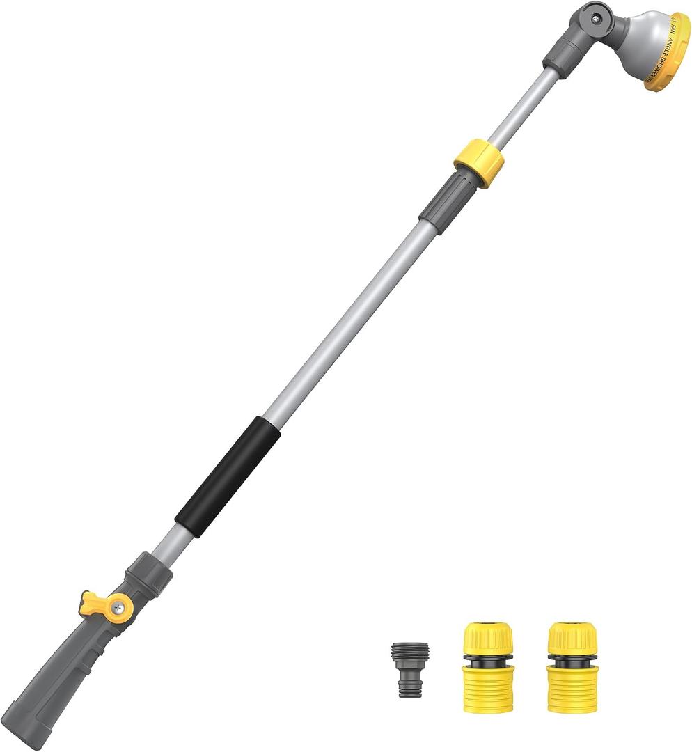 VOXON Watering Wand for Garden Hose, Adjustable 2943 Inch Watering Wand with 10 Spray Patterns & 180 Swivel Head, Thumb Flow Control, for Hanging Baskets, High Shrubs & Patio Plants