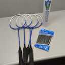 HIRALIY Badminton Rackets Set for Backyards, Lightweight Badminton Set of 4, Includ 4 Rackets, 12 Nylon Birdies, Replacement Grip Tapes, 1 Carrying Bag, Outdoor Games for Adults Family Kids Beginners