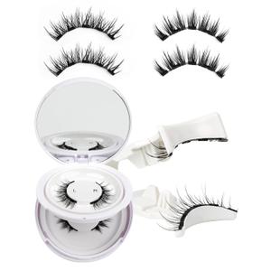 Magnetic Eyelashes with Applicator Reusable Magnetic Lashes Kit Waterproof No Glue Needed False Eyelashes for Sensitive Eyes2 Pairs - Natural Look & Manga Style