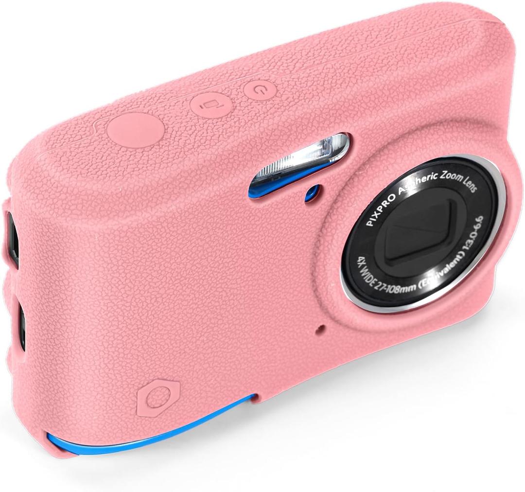 Case for Kodak PIXPRO FZ45 Non Slip Textured Soft Silicone Protective Case -Slim Anti-Slip Durable Shockproof Camera Cases (Pink)