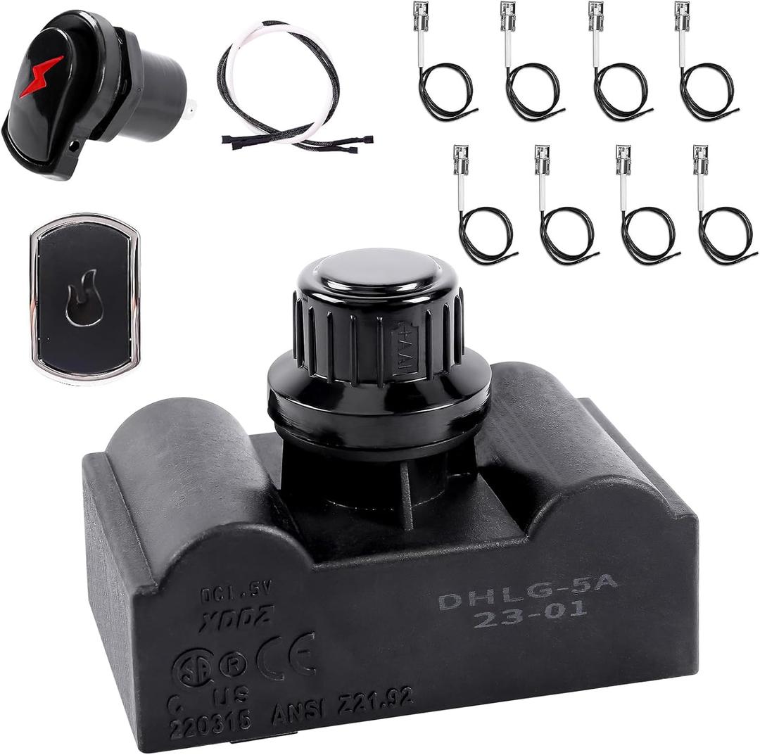 Ignitor Replacement Kit for Charbroil, 5 Outlet Ignition Module with Wires and Switch Buttons for Charbroil Most Models Ignition System, Original Part G515-0030-W2