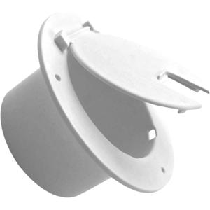 2 PCS RV White 5" Round Electric Power Cord Hatch Cover Accepts up to 50 Amp Cord for RV, Camper, Trailer,Motorhomes