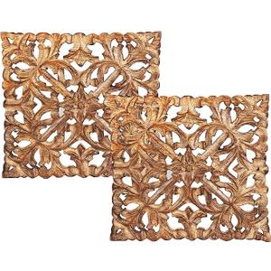 Thanksgiving Gifts Wooden Set of 2 Mandala Design Trivet for Hot Dishes Plates & Pots Holder Hot Pad for Kitchen & Dining Table Décor Cookware Heat Resistant Rustic Decorative Carvings 8 Inches