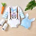 HINTINA Baby Boy First Easter Outfits Bodysuit Pants Clothes Set 3-6 Months
