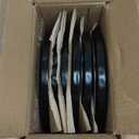 HaWare Stoneware Dinner Plates Set of 6, 10" Heavy Duty Ceramic Plate, Reactive Glaze Ripple Dinnerware for Home Restaurant, Chip and Scratch Resistant, Microwave and Dishwasher Safe, Matte Black