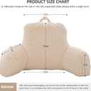 Aimuan Reading Pillow Bed Rest Wedge Adult Backrest Pillow with Arms Sitting in Bed Cushion Incline Rest Sleeping Pillow for Watching TV/Gaming/Relaxing, Ivory, Standard