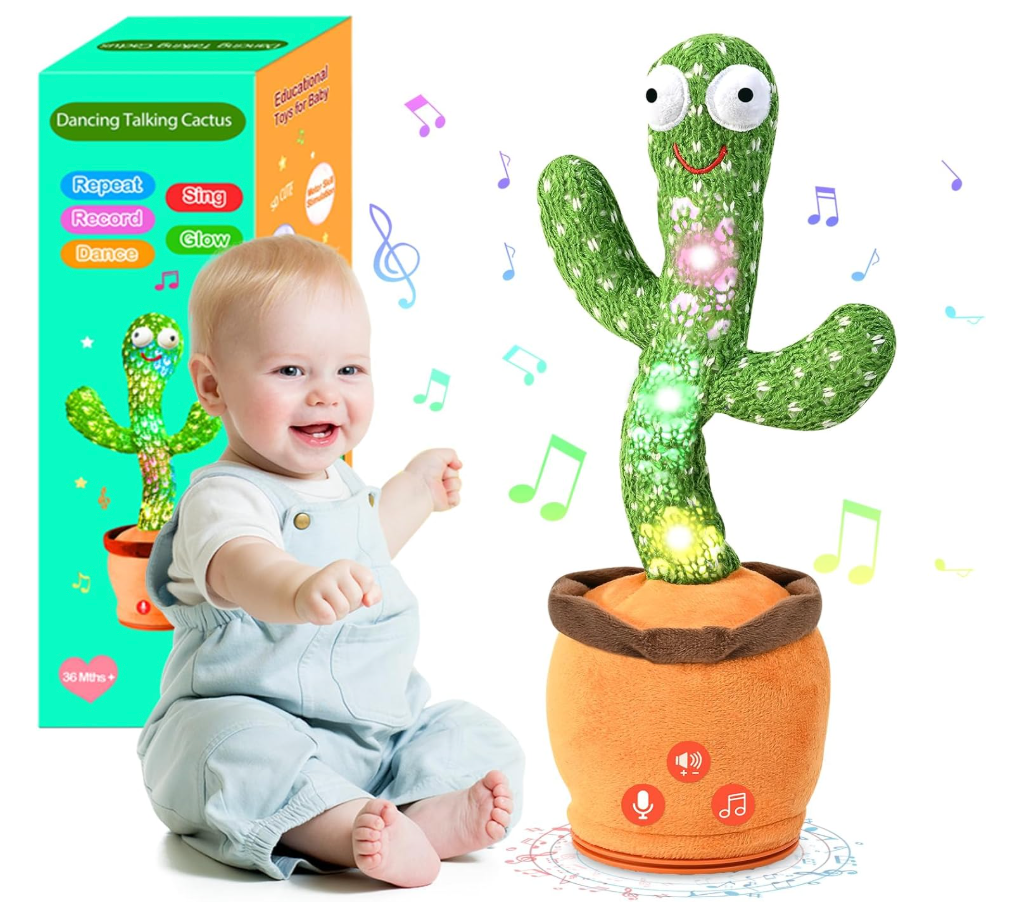 TWORIVER Valentine Gifts for Kids Baby Toys 06 36 612 1218 Months Dancing Talking Cactus, Toddler Boys Girls Gifts for 2 3 4 5 6 7 8 9 10 Month Old Baby Toys for 1 Year Old Boy Girl