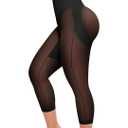 SHAPELLX Tummy Control Shapewear for Women Capris Leggings Underwear High Waist Body Shaper Butt Lifting Seamless Panties Black, 2XL Plus