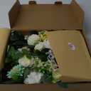 Pack of 2 Wedding Arch, Artificial Flowers, Wedding DecorFlower Garland Be Suited to Banquet, Party, Reception Entrance Welcome Sign and Background Decoration (White Green)