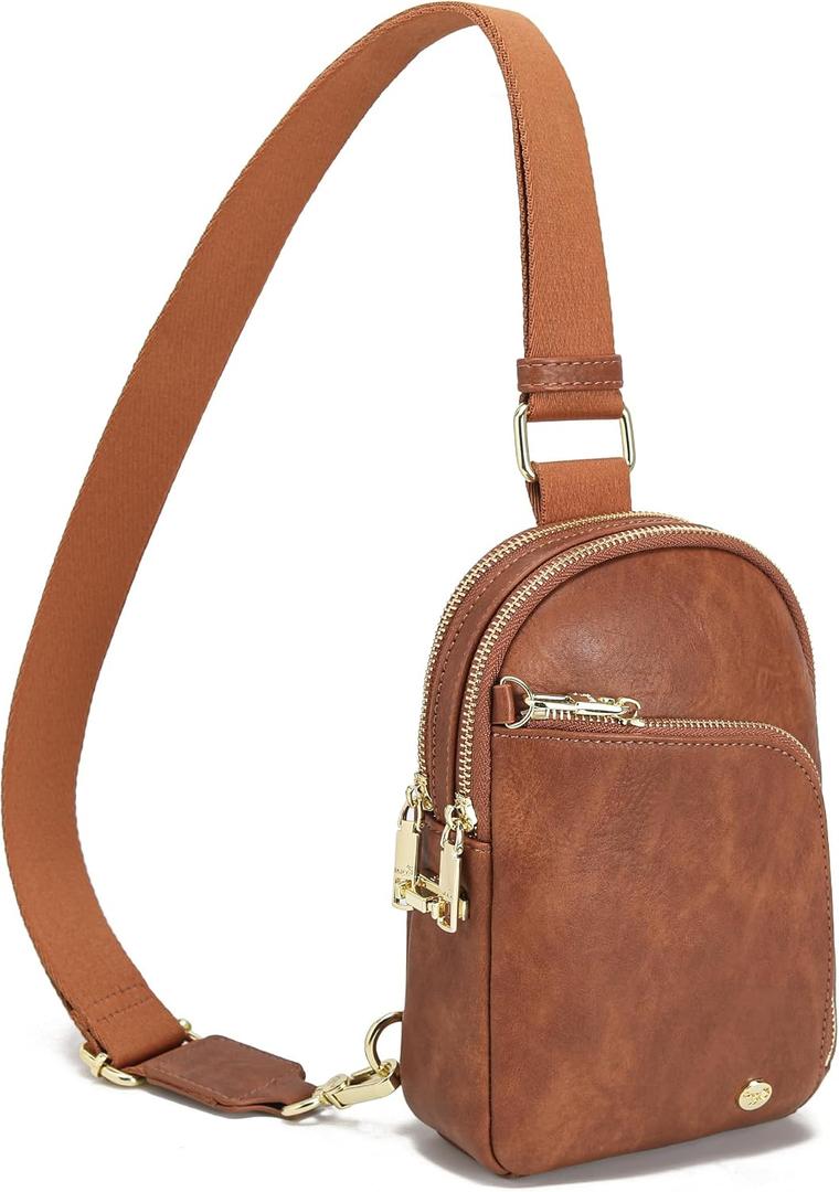 INICAT RFID Blocking Sling Bag, Anti Theft Crossbody Bag for Women Compact Travel Purses Leather