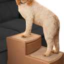 Pet Gear Easy Step II Extra Wide Pet Stairs, 2 Step for Dogs/Cats up to 200 pounds, Removable/Washable Carpet, Easy Assembly (No Tools Required), Camel