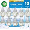 Air Wick Plug in Scented Oil Refill, 10ct, Fresh Linen, Air Freshener, Essential Oils, Eco Friendly Pack
