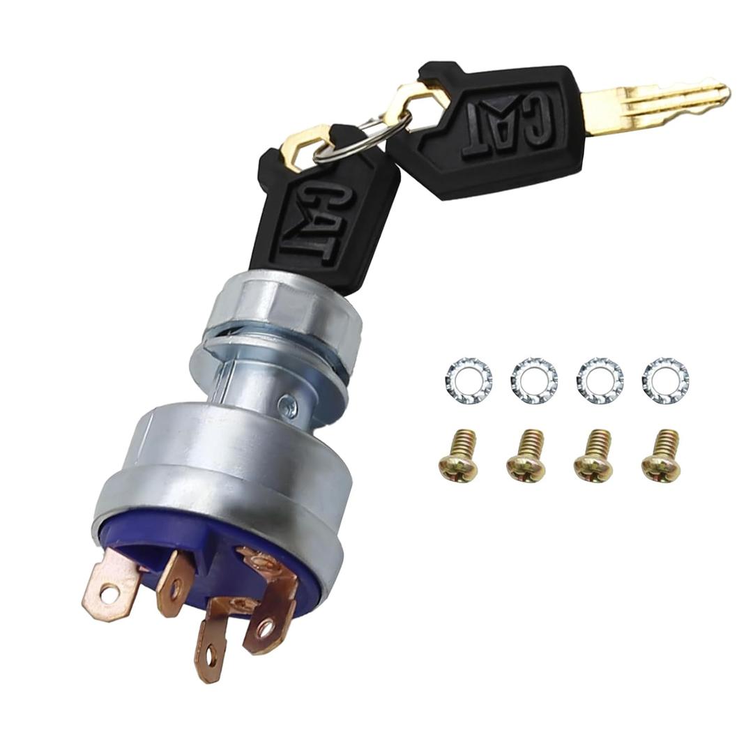 EATAKWARD 9G7641 New Ignition Switch with 2 Keys, Replacement for Caterpillar (Cat) D250E D300E D350E Cat Key Switch