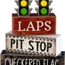Lineshading 4 Pcs Racing Birthday Party Decoration Race Car Table Decorations Wooden Traffic Light Decor Racing Car Table Centerpieces for Photo Props Decor Birthday Party Supplies