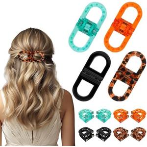 Magnetic Hair Clips, Strong Hold No-Slip Magnetic Hair Styling Clips, Clip No Crease Hair Types Strong Hold, Seamless 2-in-1 Design for Easy Everyday Hairstyles (4pcs)