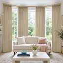 Oatmeal Extra Long 108 Inch Pinch Pleated Living Room Curtains 4 Panels Set, 40"W x 108"L
