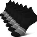 Gonii Women's Ultra-Thin Lightweight No-Show Ankle Socks - Seamless Toe Design, Non-Slip Arch Band (6 Pairs) for Running (Black, L)