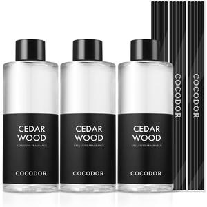 Cocod'or COCODOR Reed Diffuser Oil Refill/Cedar Wood /200ml / 3 Pack/Aromatherapy, Home Fragrance, Scented Oils, Oils for Reed Diffuser, Bathroom Home Decor (6.7 Ounce (Pack of 3))