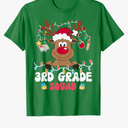 3rd Grade Squad Reindeer Christmas Third Grade Teacher Xmas T-Shirt M