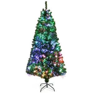 7 ft. Pre-Lit Fiber Optic PVC Artificial Christmas Tree with 820 Branch Tips