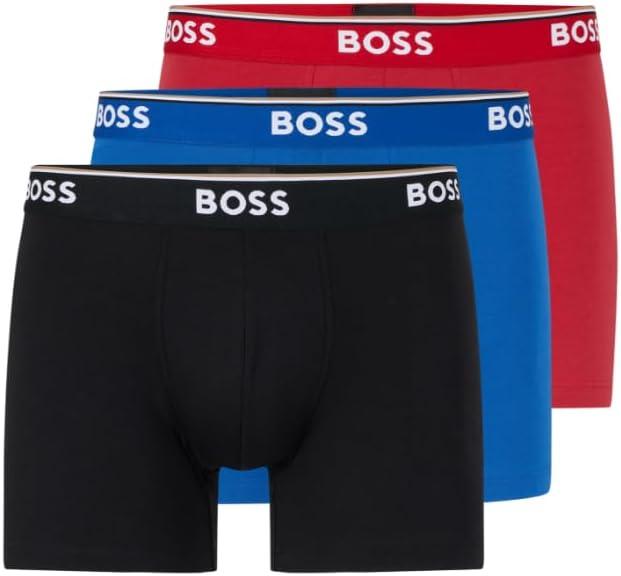 BOSS Men's Stretch Cotton Boxer Briefs 3 Pack (L)