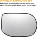 X AUTOHAUX Car Door Right Passenger Side Mirror Glass Replacement W/Backing Plate Non-heated White Glass for Honda Civic 8th 2010 2011